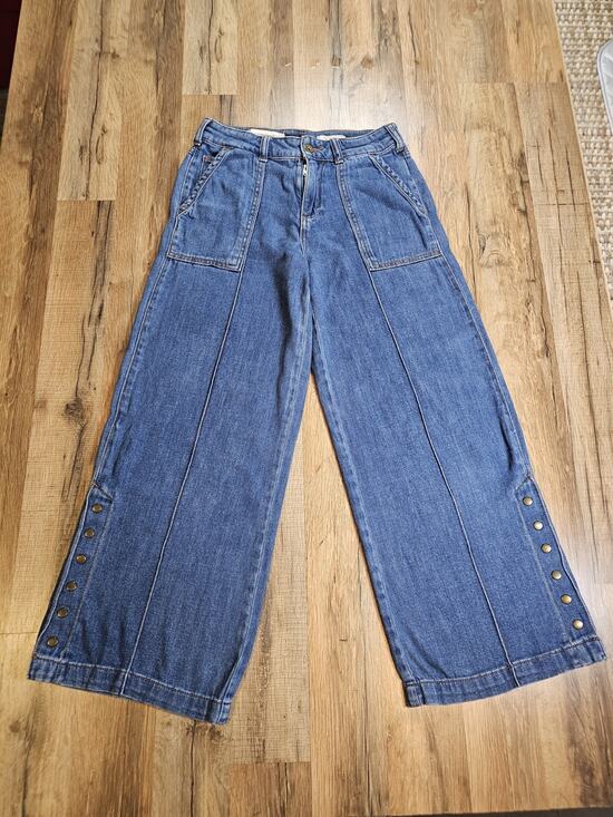 Pilcro Denim - Anthropologie Pilcro Wide Leg Cropped Denim Jeans Women's Size 25